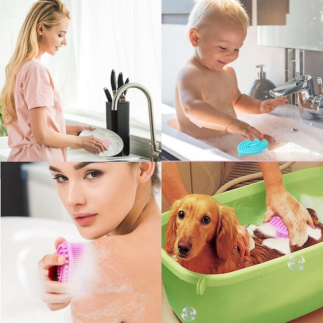 Silicone Bath Brush with Soft Exfoliating Body Bath Shower Scrubber, Brush for All Kinds of Skin