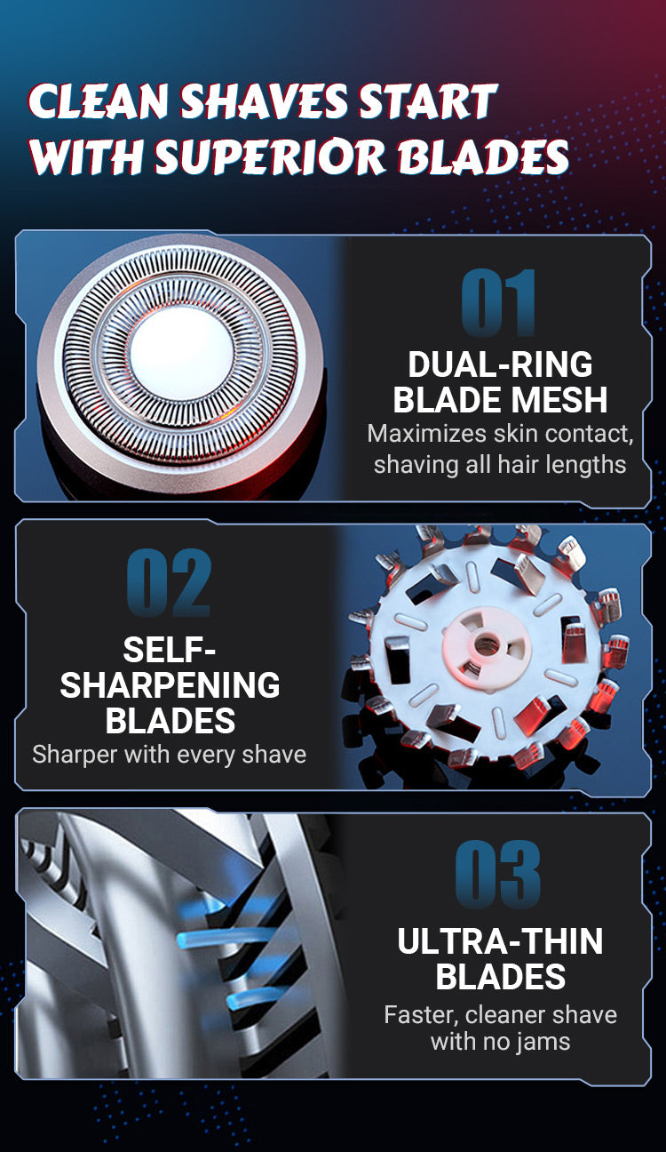 Portable Multifunctional Electric Shaver Rechargeable Travel Mini Men Razors Long Endurance Hair Trimmer IPX6 Waterproof Wet/Dry