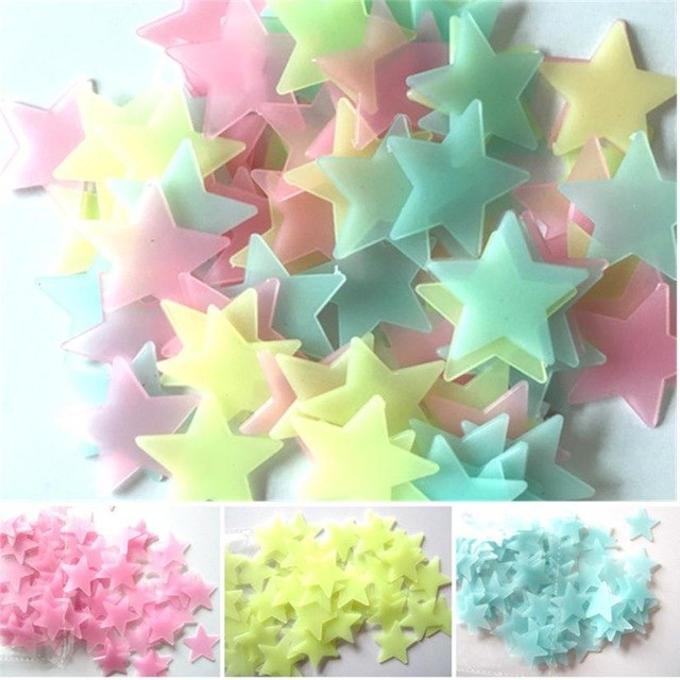 50pcs 3D Stars Glow In The Dark Luminous Wall Stickers Kids