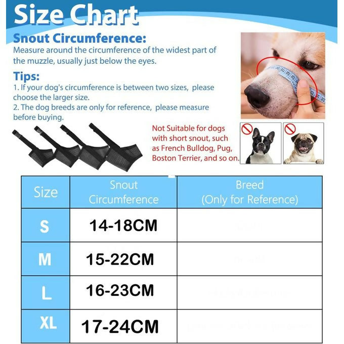 Dog Muzzle for Small Medium Large Dogs