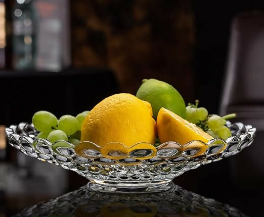 Glass Platter Bubble Texture 24cm