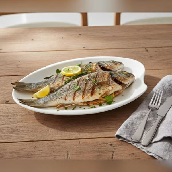 30 & 35cm Porcelain Wave-Edge Oval Platter