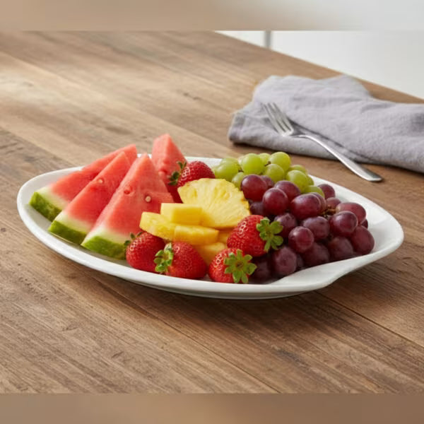 30 & 35cm Porcelain Wave-Edge Oval Platter