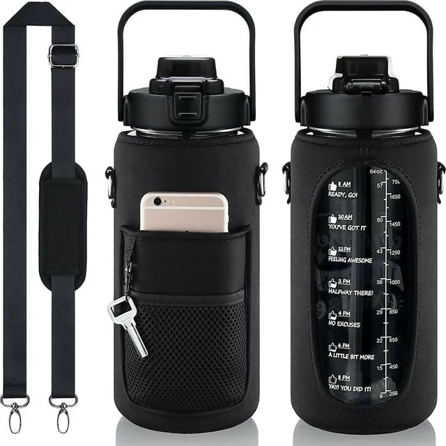 Water bottle with pouch
