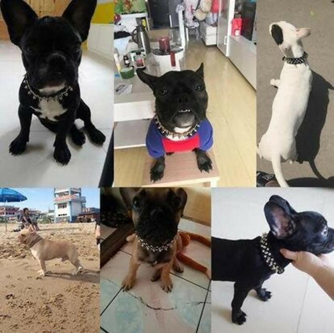 Adjustable Microfiber Leather Spiked Studded Dog Collars Gift For Small Medium Large Pets Like Cats/Pit Bull/Bulldog/Pugs