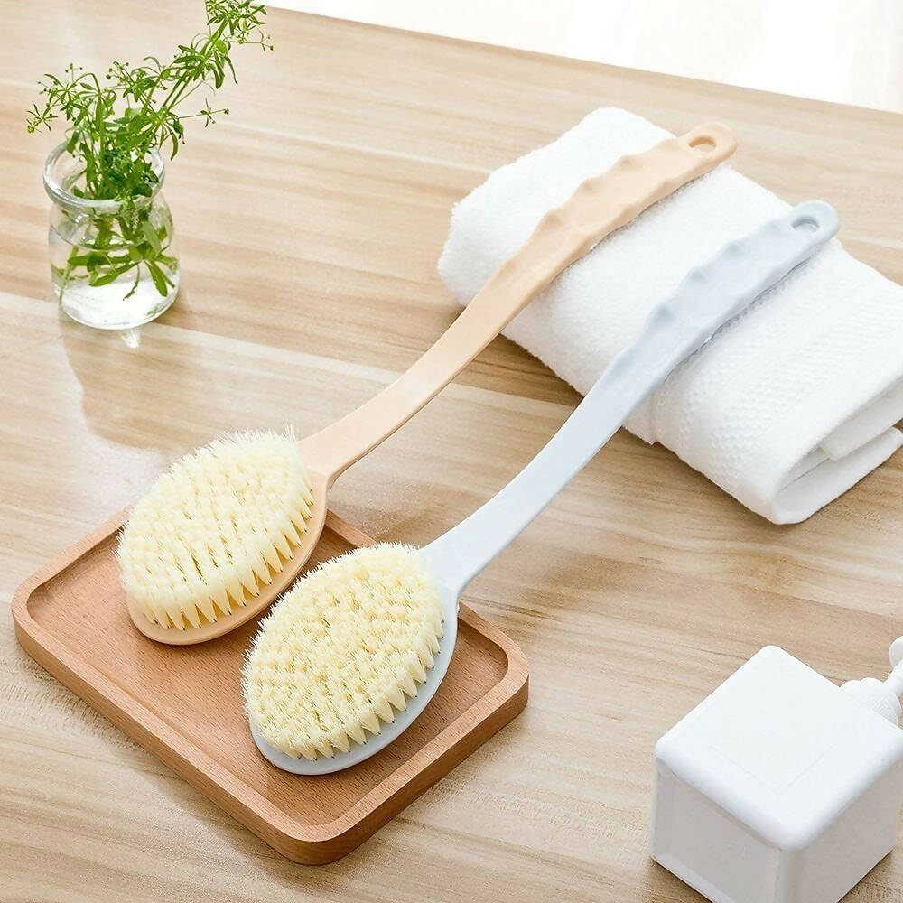 New Design Bathing Brush With a Soft Back Part, Long Handle Bath Brush Soft Skin Massager, Shower Scrubber Body Cleaning Brush,nBathroom Accessories