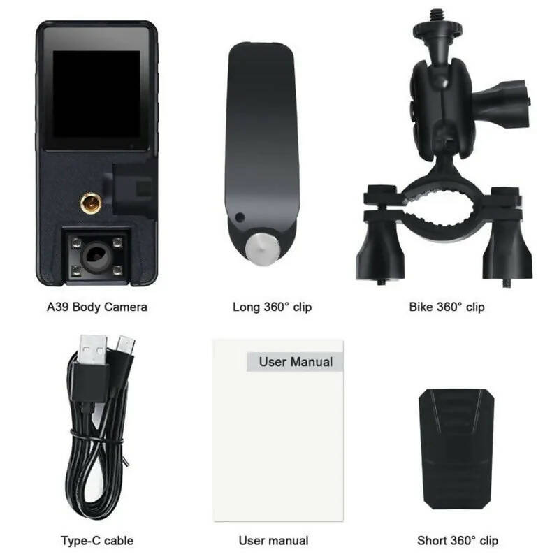 Vandlion A39N 1080P Action Cam Infrared Night Vision Full HD Mini Camera Dash Cam Small Camcorder 180 degrees Body Worn Camera