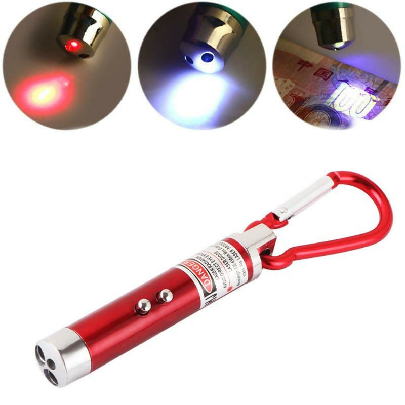 3 in 1 Laser Pointer and LED Torch & UV Light with Keychain