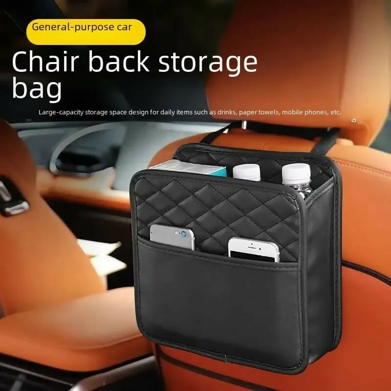 car back seat storage leather bag