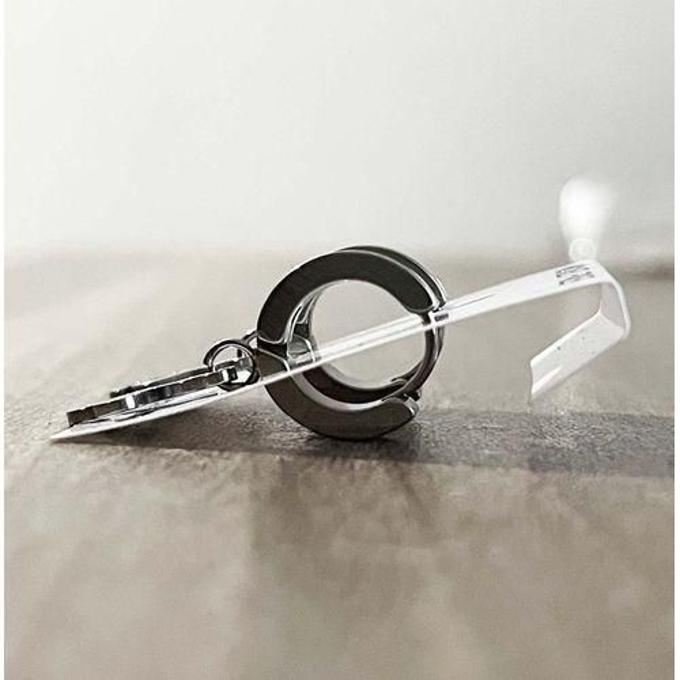 1 Pair Music Note Silver Artist Drop Earring Mascot Ornaments Punk Men Ear Studs - Earrings