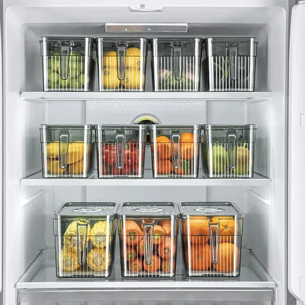 3L Acrylic Refrigerator Storage Container Box with Handle Organiser