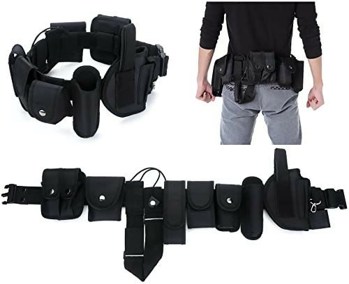 10 in 1 Tactical camping hiking belt 10 in 1 Set Multifunctional Belt Tactical Training Guard with Pouches Kit - 