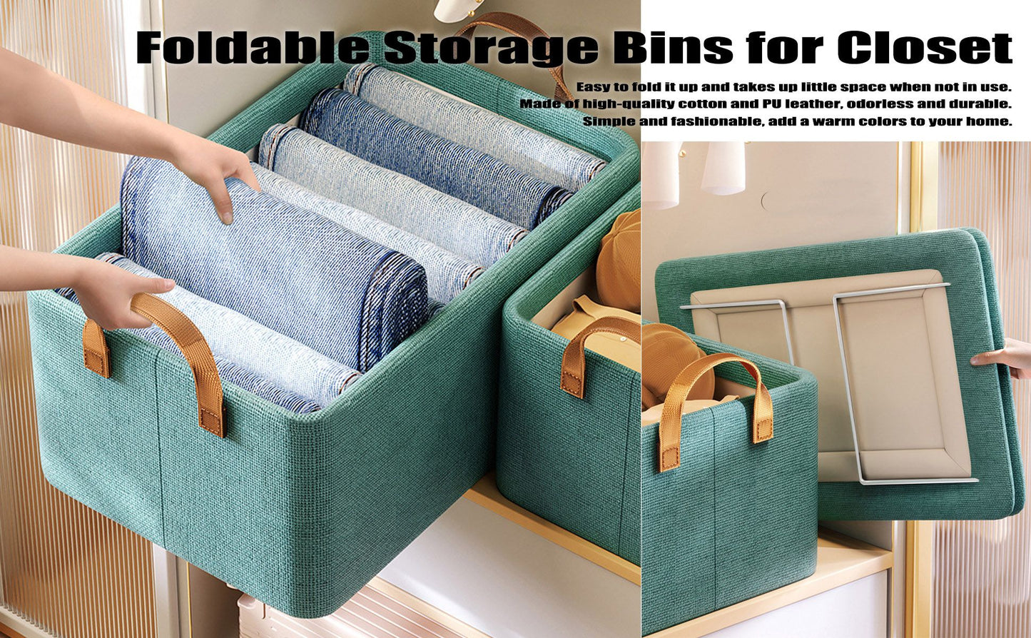 Jaza Keja Foldable Fabric Storage Organizer Box with Steel Frame, Gray