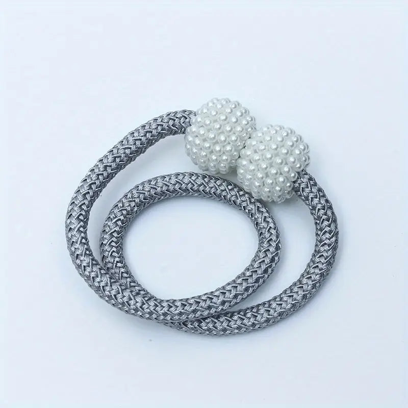 Generic Magnetic Curtain Tiebacks Braided Rope Window Holders 2 Pack