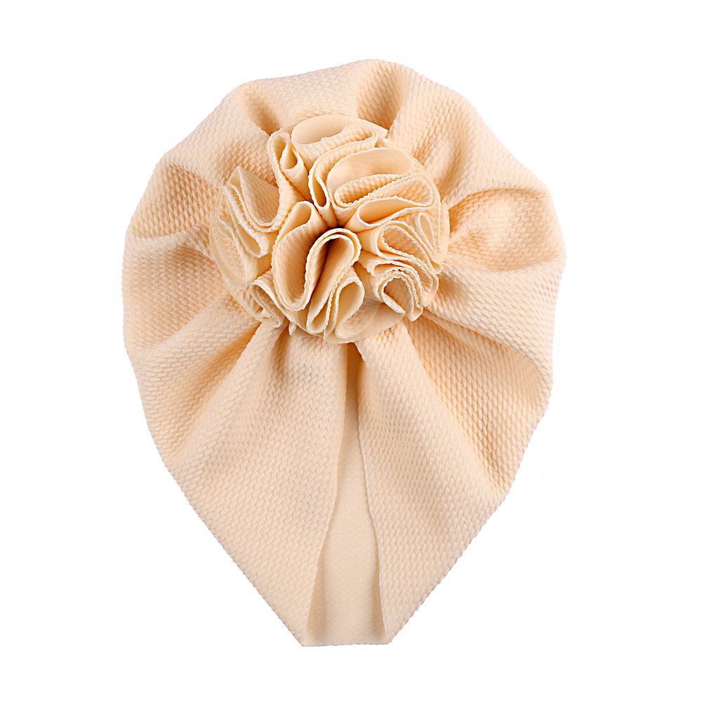 Stretchy Soft Baby Turban Hat Breathable Head Wrap Beige