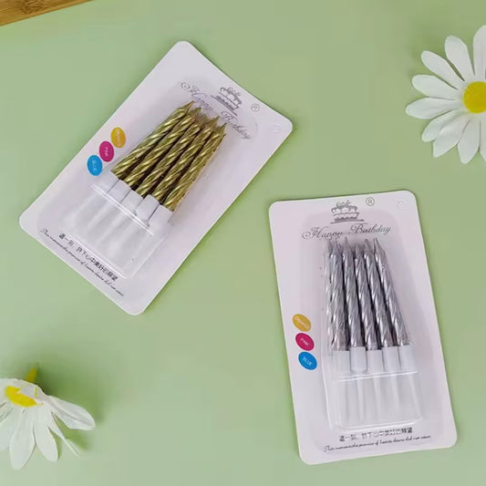 10pc Metallic Birthday Candles Set