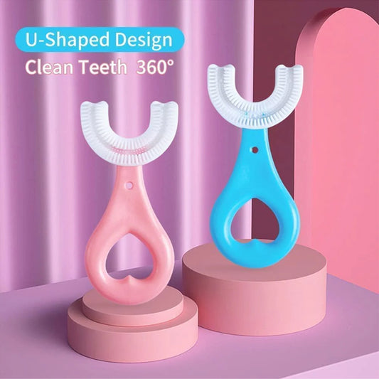 U Shaped Toothbrush For Kids Baby Food Grade Soft Silicone Brush Head Oral Teeth Cleaning Tools for Children