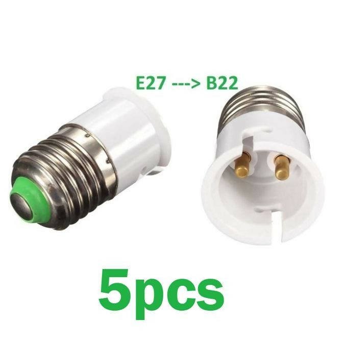 5pcs E27 to B22 Screw Base Socket Lamp Holder Light Bulb Converter Adapter