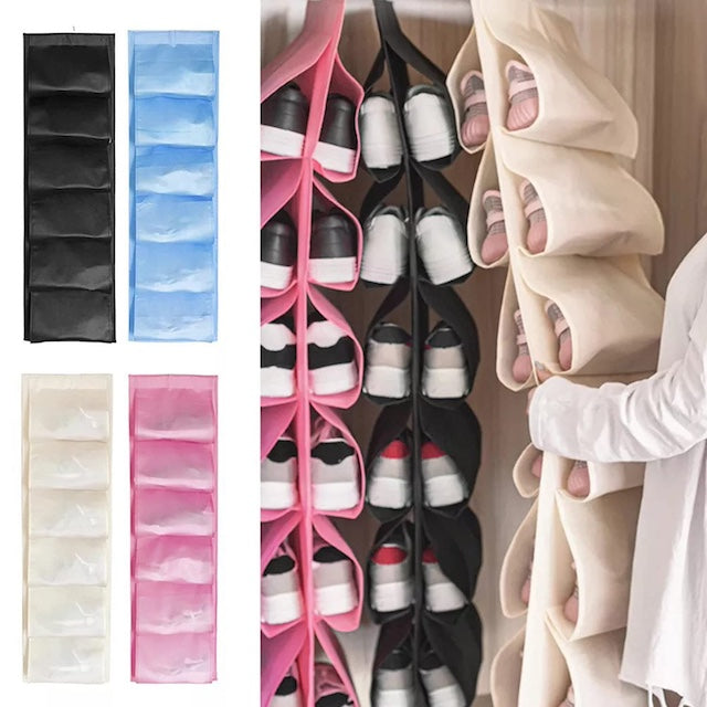 12 Grid Hanging Storage Bag, Closet Organizer, Wardrobe Organizer, Door, Pocket, Shoes