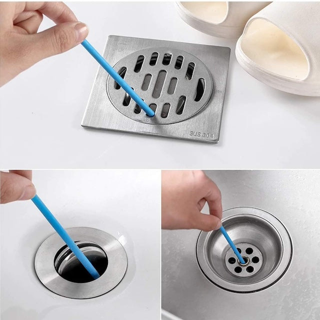 12 Piece Sanisticks For Kitchen Drain, Bathroom Drain, Bathtub Drain, All Drains, Keeps the Drainage Clean and Prevent Clogging and Smelly Drains