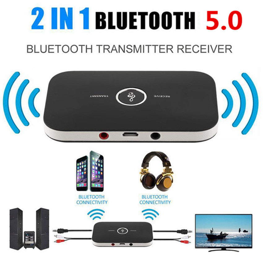 Bluetooth 5.0 Wireless Audio Adapter Transmitter Receiver for TV PC Phone Stereo