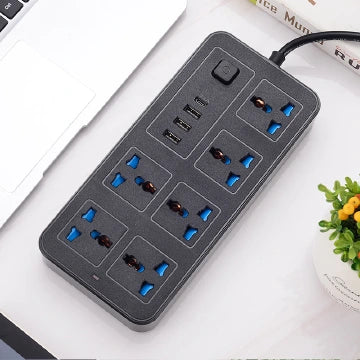 7-Port USB Power Strip 10A Fast Charging Extension Socket