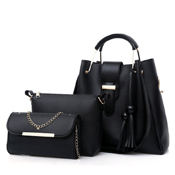Stylish 3-Piece Women's Handbag Set: Tote, Crossbody, Purse for Ladies