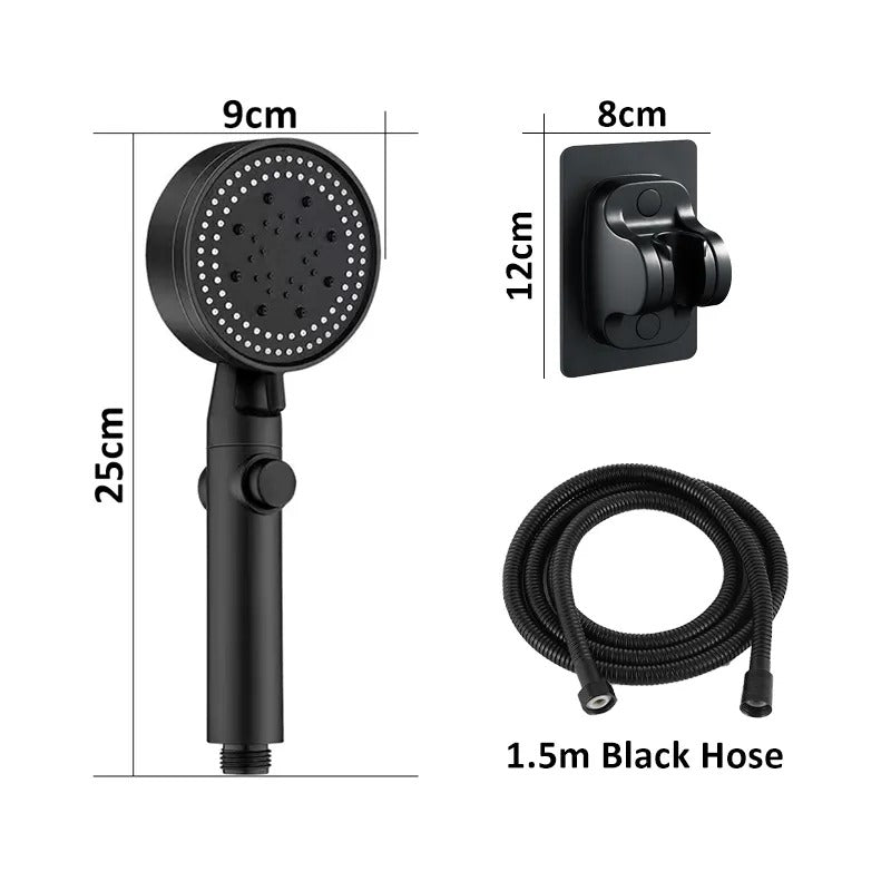 High Pressure 5-Mode Adjustable Shower Head with Hose