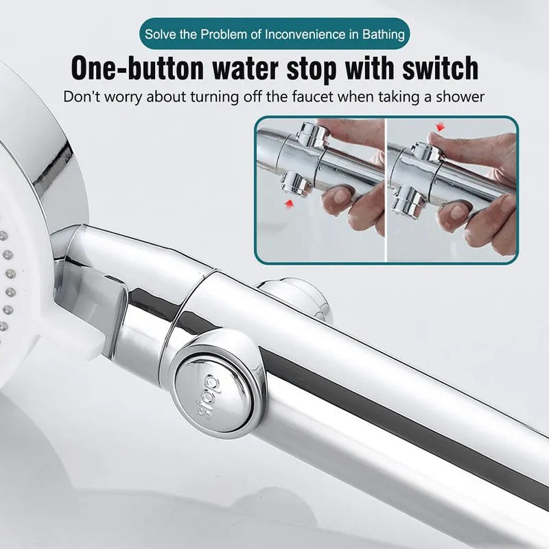 High Pressure 5-Mode Adjustable Shower Head with Hose