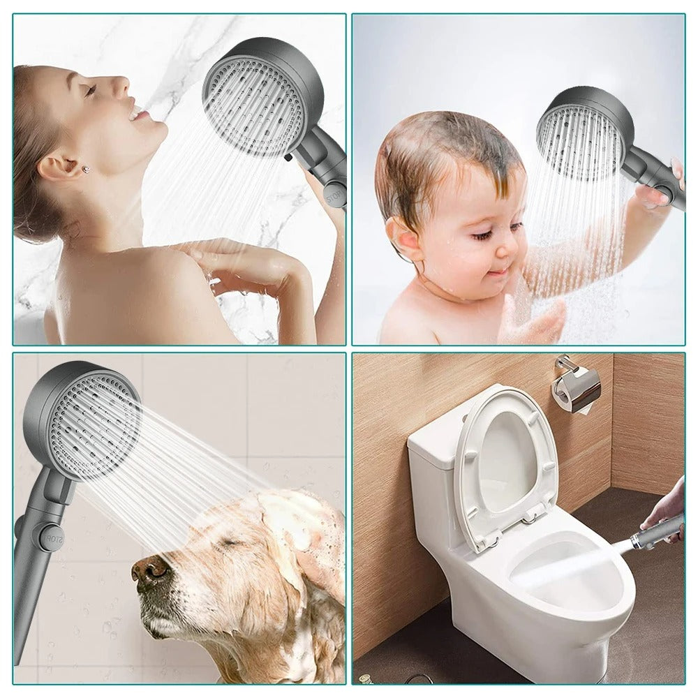 High Pressure 5-Mode Adjustable Shower Head with Hose