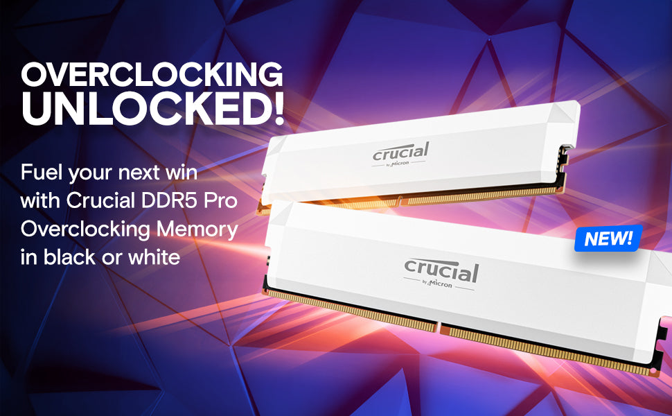 Crucial Pro DDR5 RAM 32GB Kit (2x16GB) 6000MHz, 6400MHz, Overclocking Desktop Gaming Memory, Intel XMP 3.0 & AMD Expo Compatible