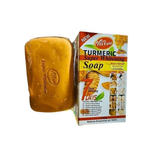 VEET GOLD Turmeric Super Whitening Soap Anti-dark Spots/Anti-aging -250g