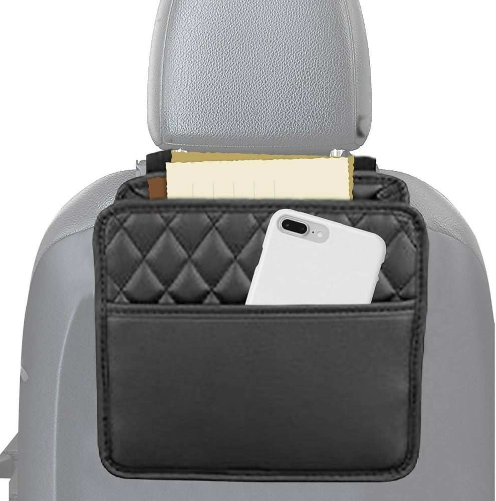 car back seat storage leather bag