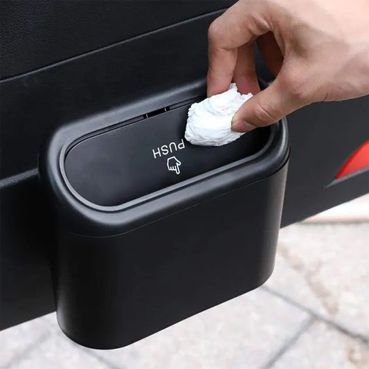 Portable Hanging Mini Car Trash Can with Lid