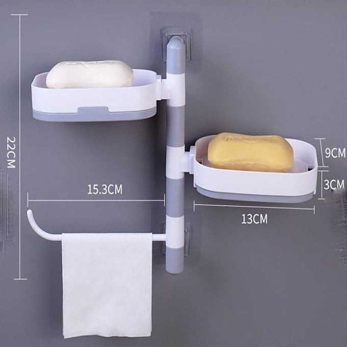 High quality Rotary drawer type 2in1 soap box holder +bath towel holder