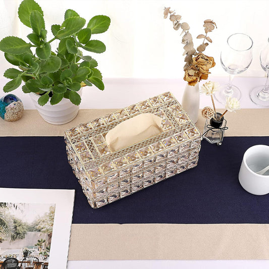 Crystal Tissue Box Napkin Holder Organizer