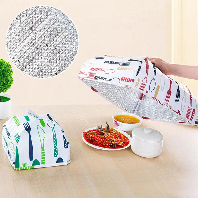 Foldable Insulated Food Cover with Aluminum Foil Winter Table Hot Food Insulation Cover Dish