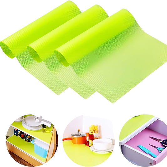 4pcs Green Refrigerator Pad Fridge Mats Washable Shelf Liner Pads