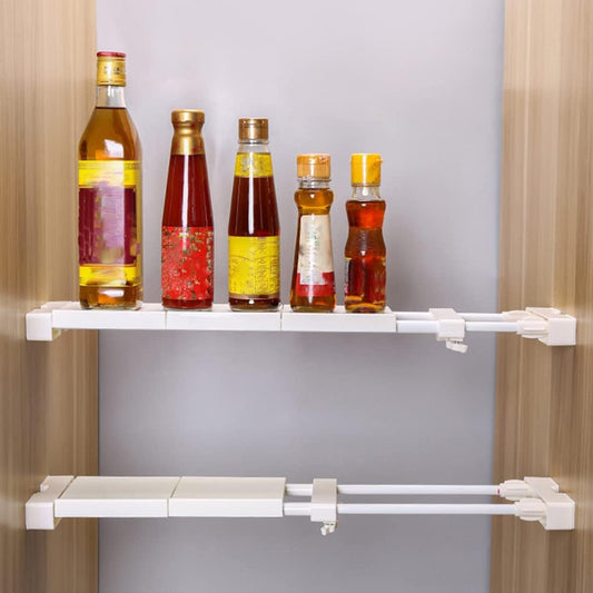 Expanding Narrow Closet Shelf Tension Rod Slim Cupboard Divider Hanger