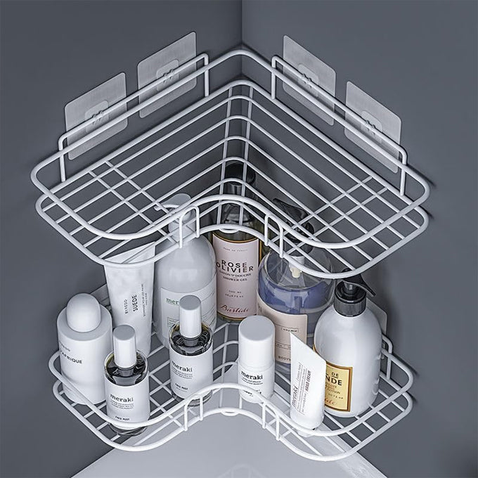 Metallic Corner Triangular Bathroom/kitchen Organizer