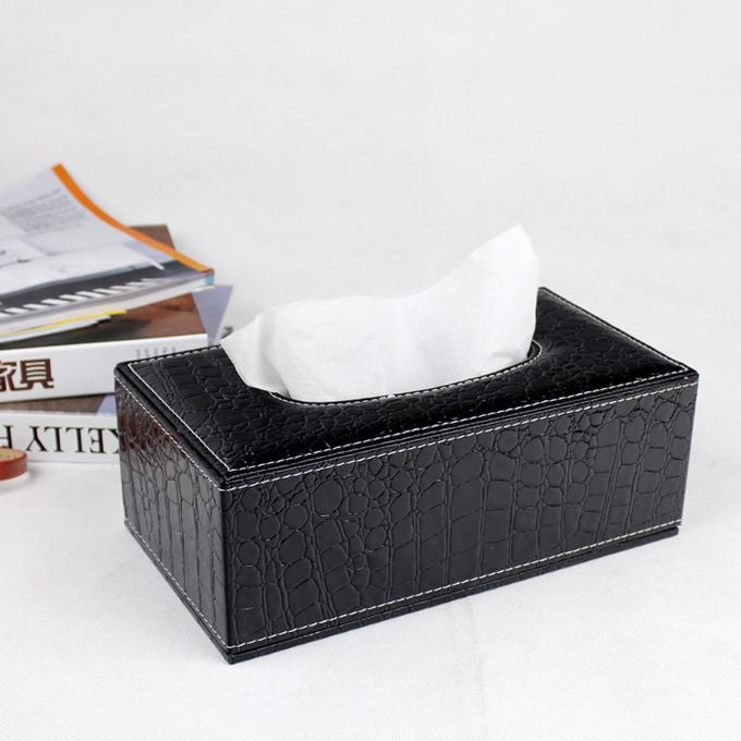 Rectangular PU Leather Tissue Box Cover - Facial Tissue Paper Napkin Holder