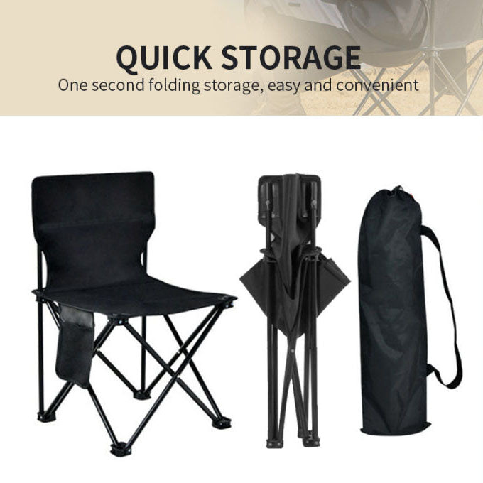 Folding Canvas Camping Chair Portable Fishing Beach Outdoor Garden Black