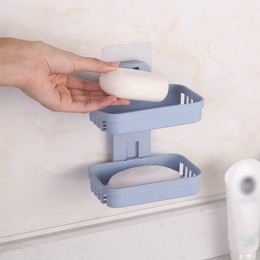 Double Layer Soap Box/ Holder With Adhesive Tape Holder