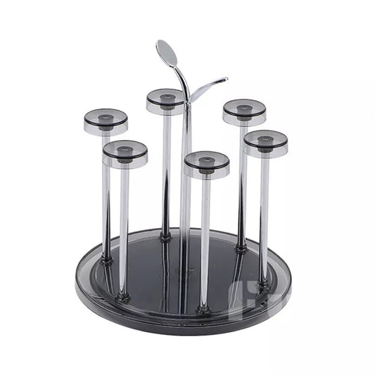 Durable rust free scratch free Rotating 6pc glass tumbler holder