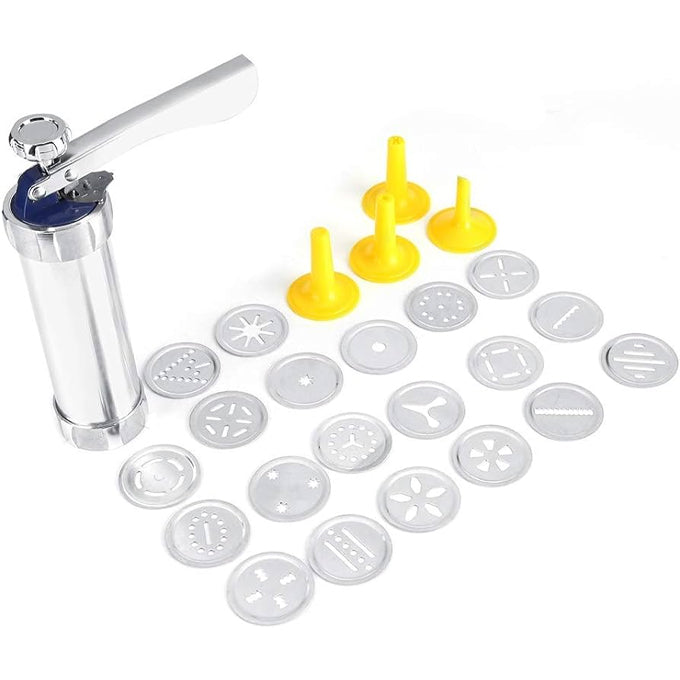 Stainless steel 24 option cookie or biscuit press