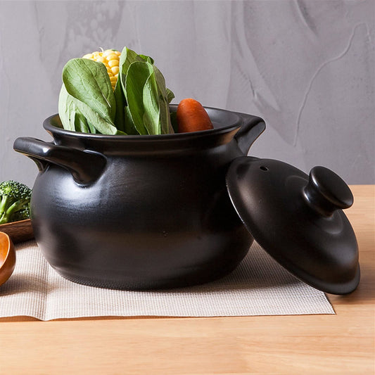 High quality heavy ceramic black pot