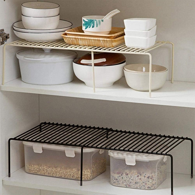 Metal Shelf 2 In 1 For Arranging And Organizing, Extendable And Stainless