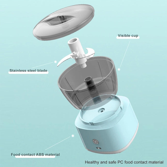 Mini food processor with 2 blade options (one for whipping another for chopping)