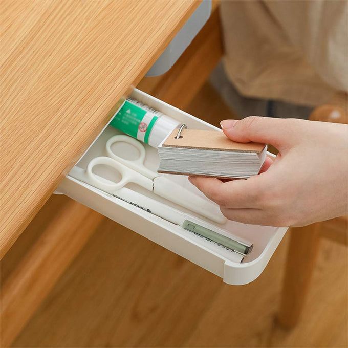 Under Desk Table Drawer,Hidden Drawer Self-Adhesive Tray Storage Box