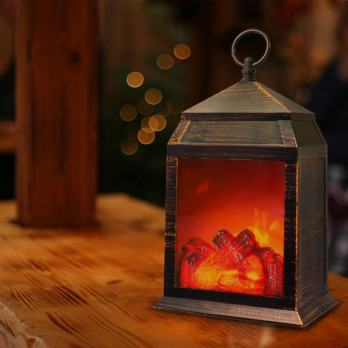 Fireplace Lantern 6 Super Bright LEDs 6 Hours Timer Electric /battery operated